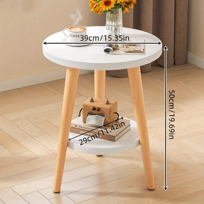 Multi-functional Modern Two-tier Coffee Table, Corner Storage Bedside Cabinet - Suitable for Living Room, Bedroom, Study, Balcony, Outdoor Awning, New Home Decoration And Various Festival Decorations